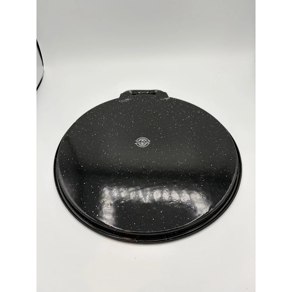 Frida Kahlo Santa Anita Black Speckled Enamel Comal Griddle Tortilla Pan Mexico